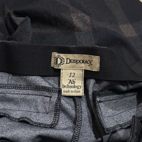 Democracy Ab Technology Plaid Pull on Belted Stretch Pants Careerwear Size 12 - Picture 7 of 12
